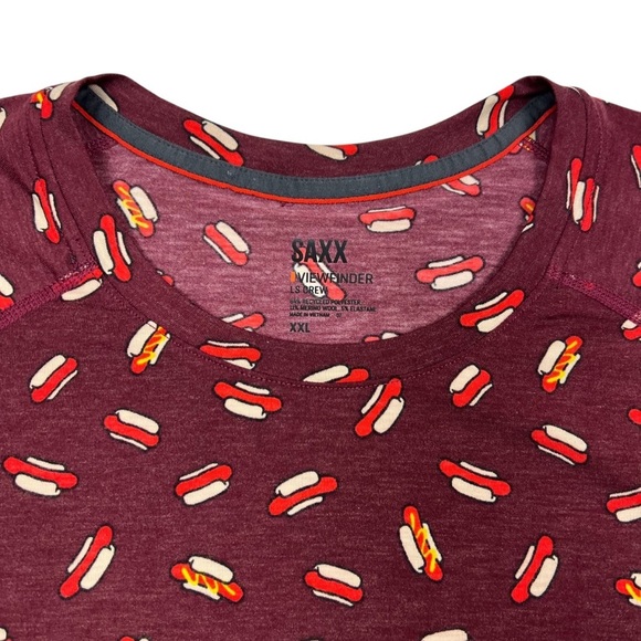 SAXX Viewfinder Long Sleeve Crewneck Merino Wool Blend Base Layer Mens Top XXL - Picture 3 of 9